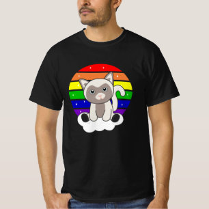 Camiseta Gato De Arcoiris Dulce Gatos Para Niños Siamcat