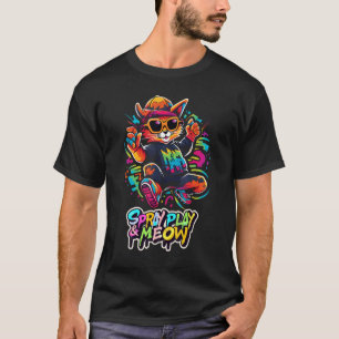 Camiseta Gato de Arte Callejero Urban Paw y Spray