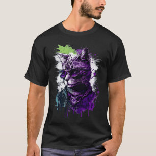 Camiseta Gato de arte del gato del orgullo sexual sutil de 