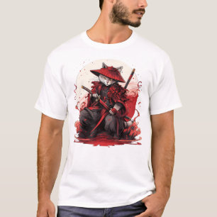 Camiseta Gato de arte japonés Ninja Ukiyo-e Anime Style Sam