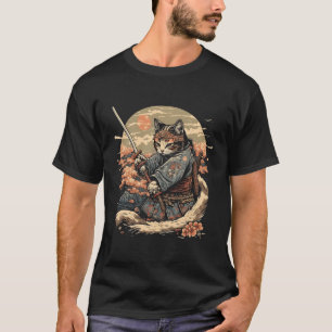 Camiseta Gato de arte japonés Ninja Ukiyo-E Anime Style Sam