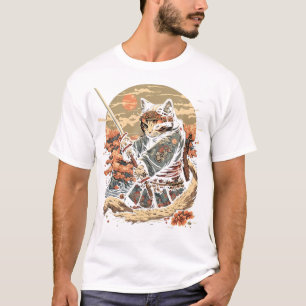 Camiseta Gato de arte japonés Ninja Ukiyo-E Anime Style Sam