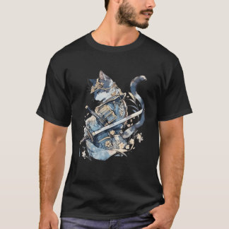 Camiseta Gato de arte japonés Ninja Ukiyo e Anime Style Sam