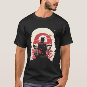 Camiseta Gato de arte japonés Ninja Ukiyo-E Anime Style Sam