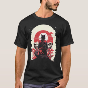 Camiseta Gato de arte japonés Ninja Ukiyo-e estilo Samurai