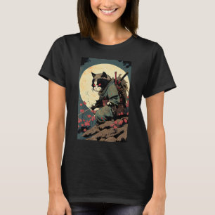 Camiseta Gato de arte japonés Ninja Ukiyo-e estilo Samurai