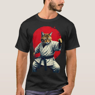 Camiseta Gato de Arte Marcial Japonés Judo Karate