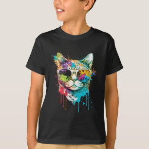 Camiseta Gato de arte pop con estilo de gato