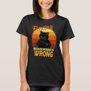 Camiseta gato de asesinato con esgrima