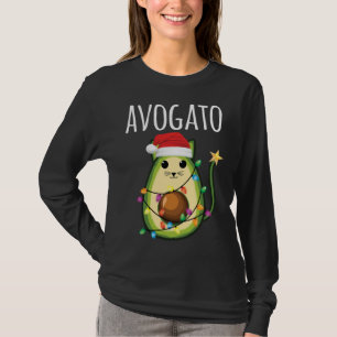 Camiseta Gato de Avogato Santa Aguacate Gato Funny Navidad 