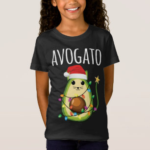 Camiseta Gato de Avogato Santa Aguacate Gato Funny Navidad