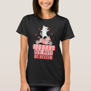 Camiseta Gato de baile lindo 100 días debes ser el 100 día