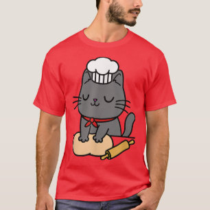Camiseta Gato de Baker Cat Cute Chef Gato Mamá Vida Gracios