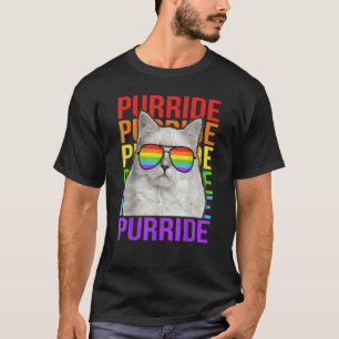 Camiseta Gato de bandera arcoíris del Orgullo Gay LGBT Colo