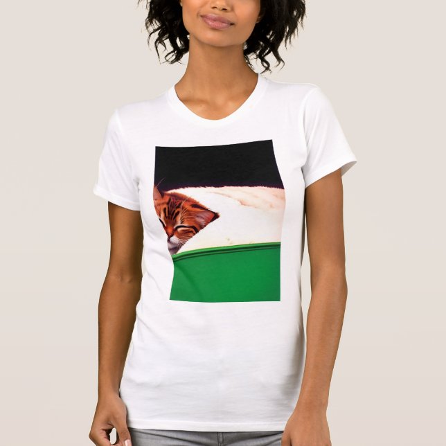 Camiseta Gato de bandera PALESTINA LIBRE (Anverso)
