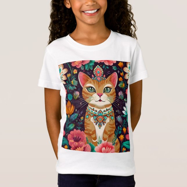 Camiseta Gato de Bejeweld coronado (Anverso)