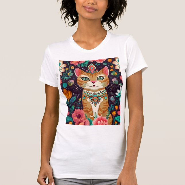 Camiseta Gato de Bejeweld coronado (Anverso)