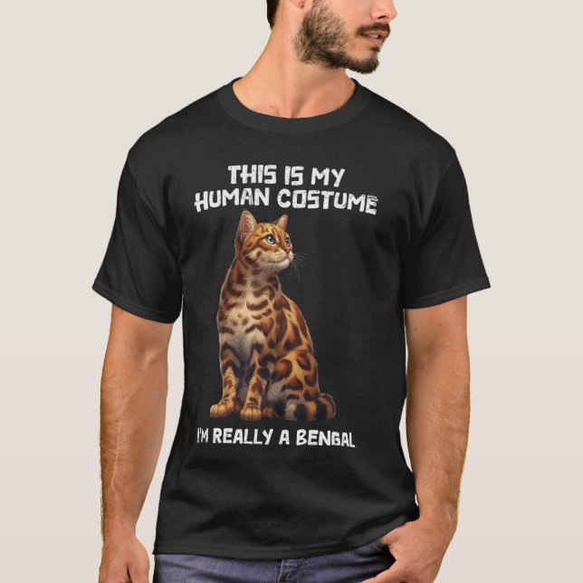 Camiseta Gato de Bengala, este es mi coSTUMBRE HUMANO, Beng (Anverso)