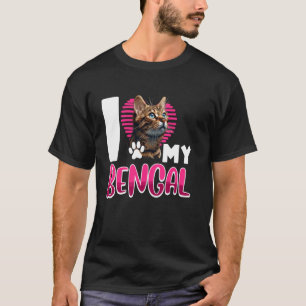 Camiseta Gato de Bengala me encanta mi gato de BENGAL mamá 