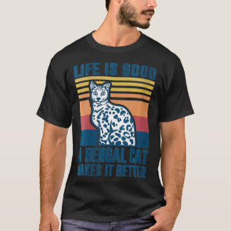 Camiseta Gato de Bengala Regalos Hombres Gato Madre Papá Be