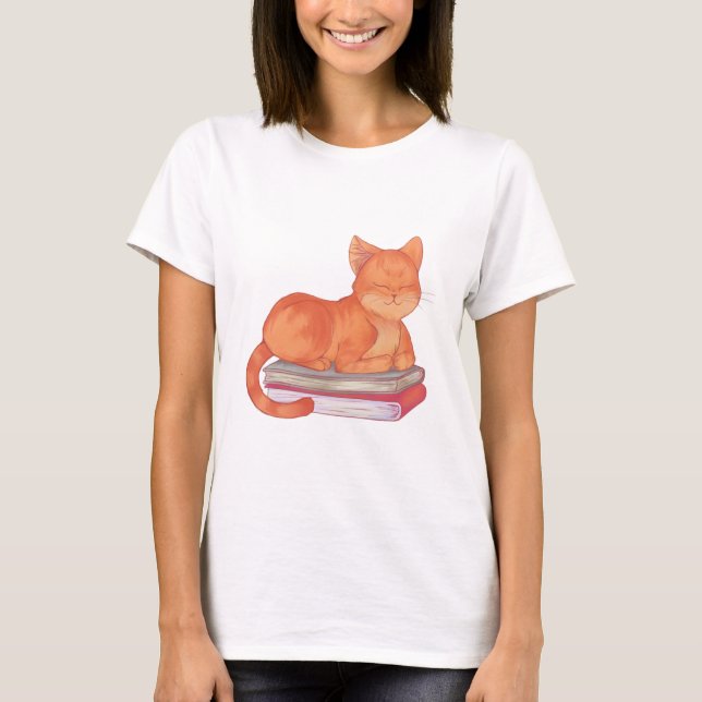 Camiseta Gato de biblioteca (Anverso)