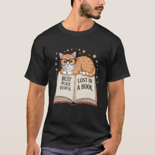 Camiseta Gato de biblioteca Amante de los libros Literatura