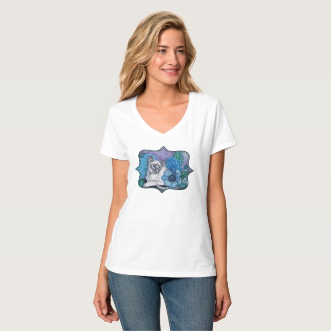 Camiseta Gato de Blue Point Siamese (Anverso completo)