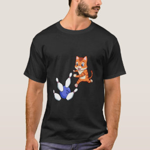 Camiseta Gato de bolos derribando bolos