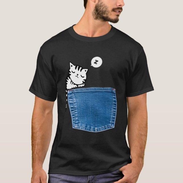Camiseta Gato de bolsillo (Anverso)