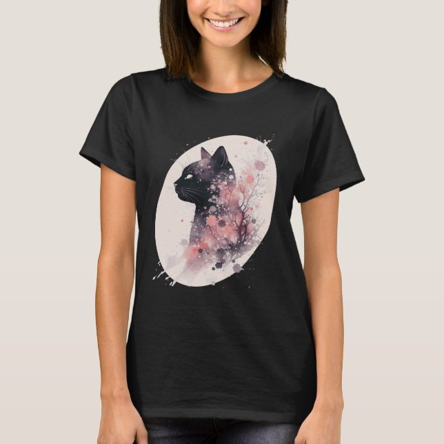 Camiseta Gato de Bombay Cherry japonés florece gato Sakura (Anverso)