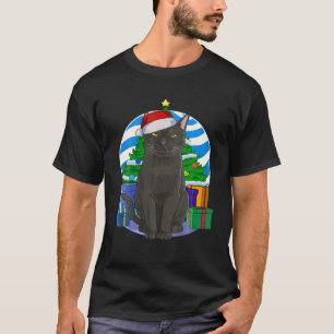 Camiseta Gato de Bombay Cute Santa Navidad Árbol Regalo de