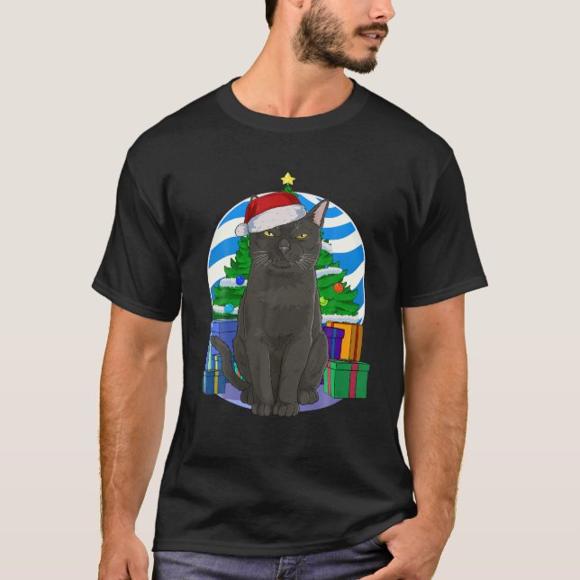 Camiseta Gato de Bombay Cute Santa Navidad Árbol Regalo de  (Anverso)