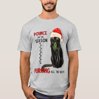 Camiseta Gato de Bombay reproduce Kitty negro en un Sombrer