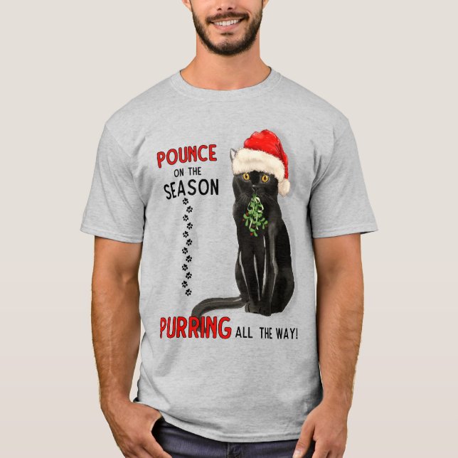 Camiseta Gato de Bombay reproduce Kitty negro en un Sombrer (Anverso)