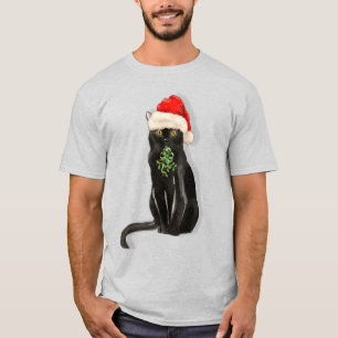 Camiseta Gato de Bombay reproduce Kitty negro en un Sombrer