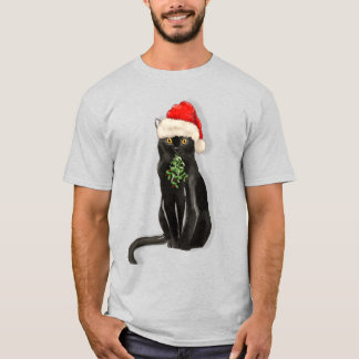 Camiseta Gato de Bombay reproduce Kitty negro en un Sombrer