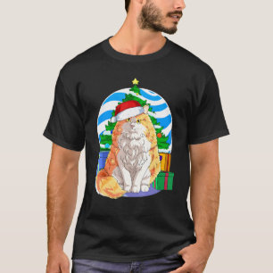Camiseta Gato de bosque noruego lindo árbol de navidad dic