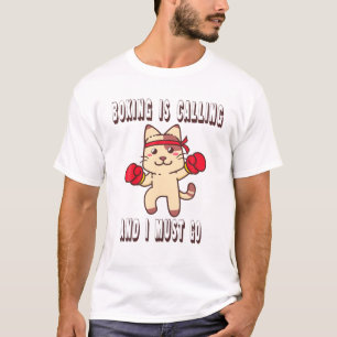 Camiseta Gato De Boxeo De Kawaii - El Boxeo Caliente Está L