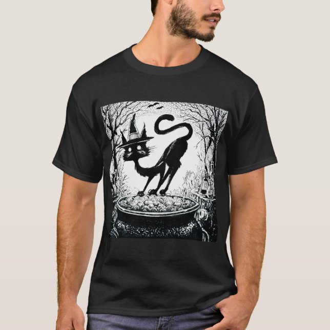 Camiseta Gato de bruja (Anverso)