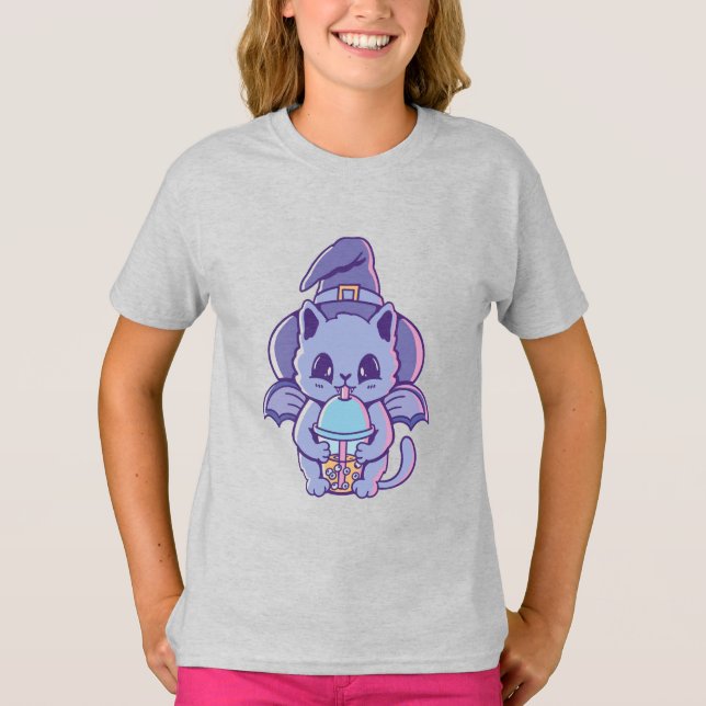 Camiseta Gato de bruja Adorable (Anverso)