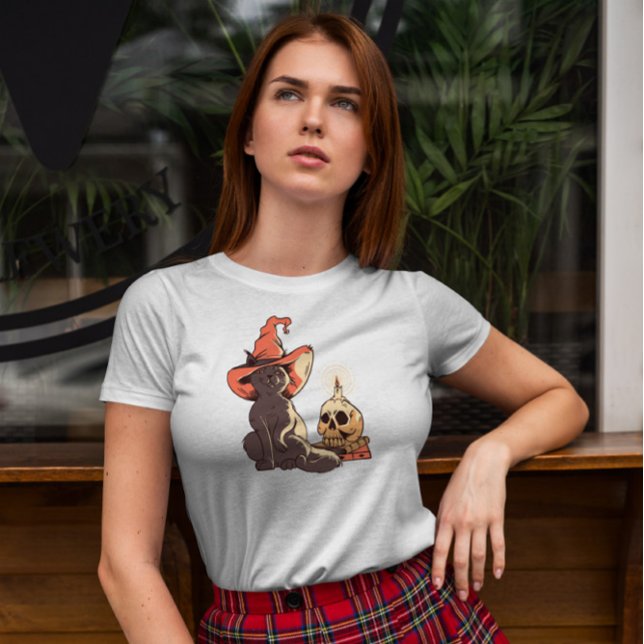 Camiseta Gato de bruja de Halloween (Subido por el creador)