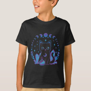 Camiseta Gato de bruja negra cristaliza a mujeres góticas e