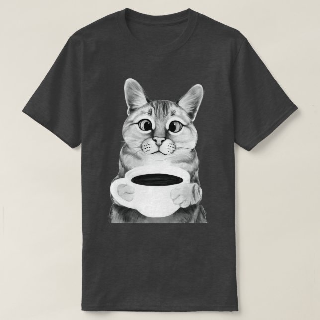 Camiseta Gato de café (Diseño del anverso)