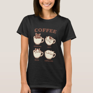 Camiseta Gato de café divertido Latte Americano Mocha