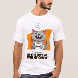 Camiseta Gato de café feliz - Típicas y alegres vibraciones