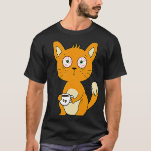 Camiseta Gato de café Gato Derrame tardío de la mañana Café