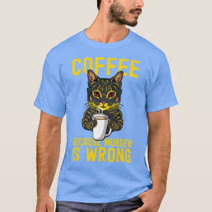 Camiseta Gato de café gracioso madre Navidades madre padre 