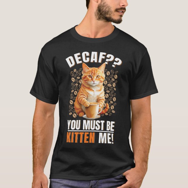 Camiseta Gato de café Hombres Negro (Anverso)