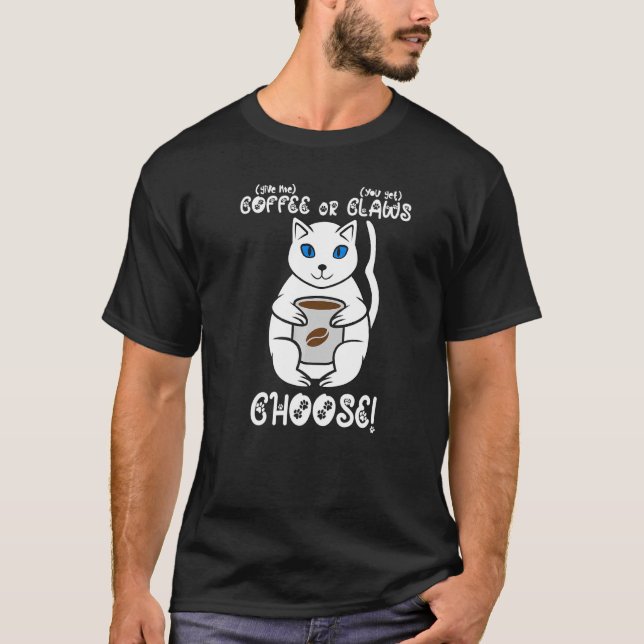 Camiseta Gato De Café O Cuchillas (Anverso)