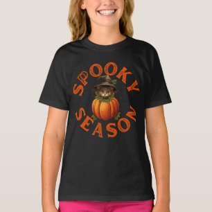 Camiseta Gato de calabaza de temporada espeluznante